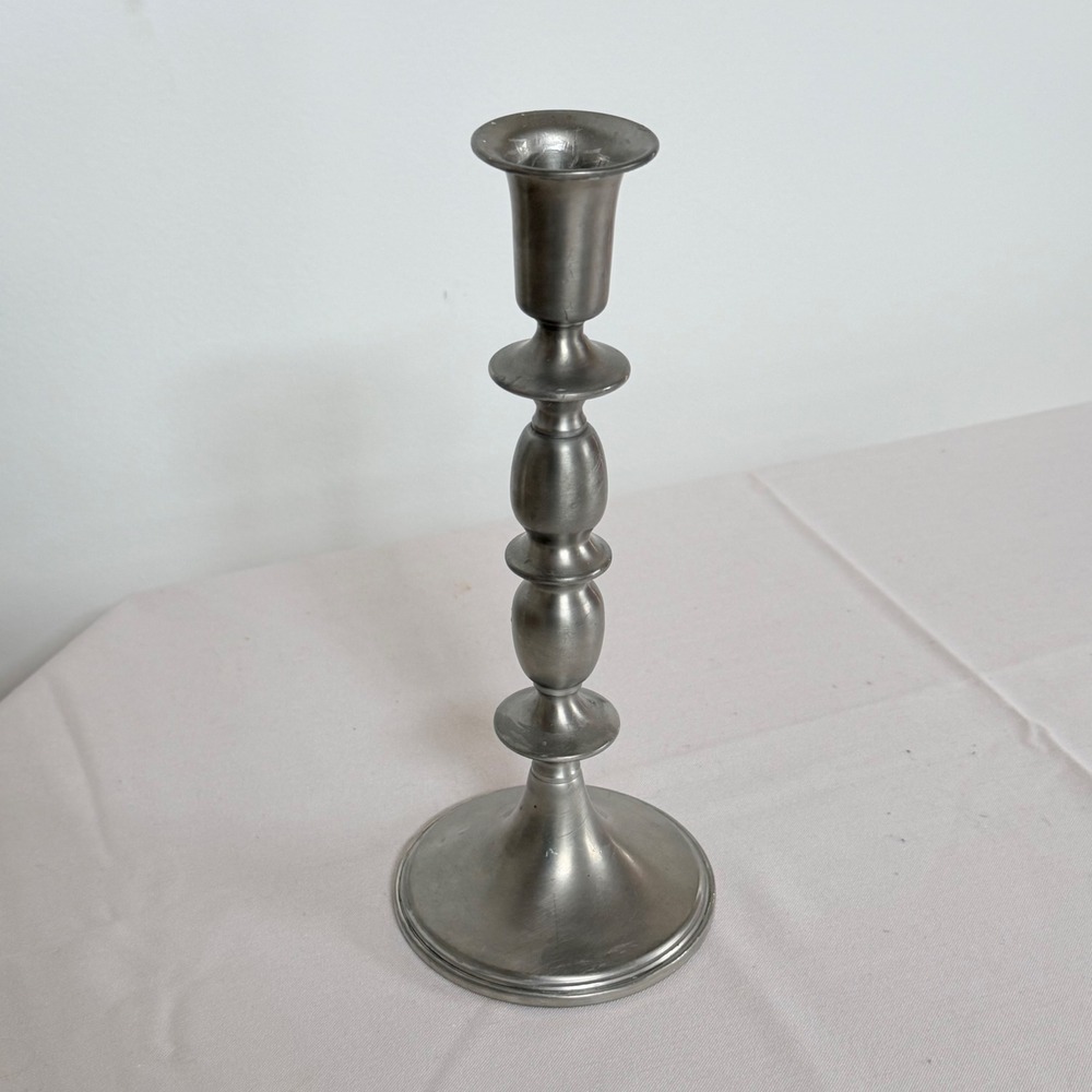 Lord Baltimore Weighted Pewter Candlestick Holder Vintage Baluster Taper 9.75in